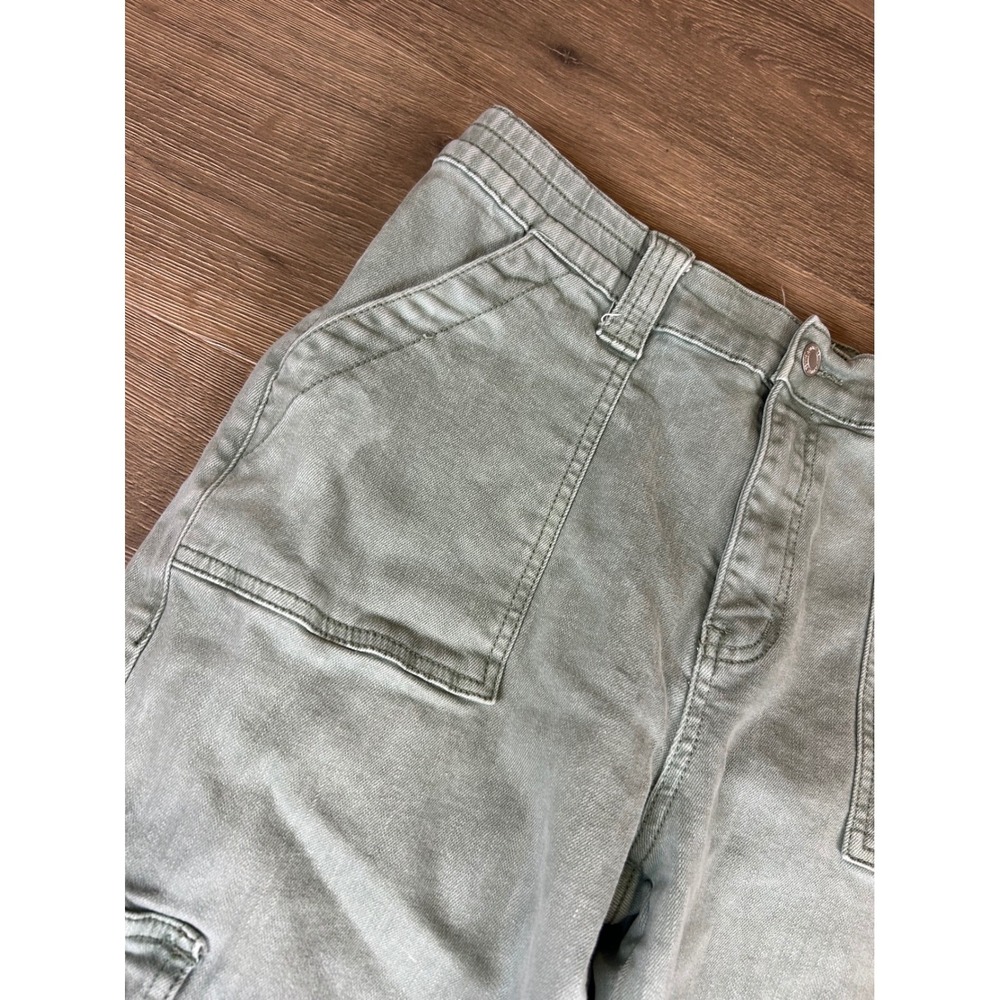 Vervet Los Angeles Sage Green Cargo Pants Straight Leg Stretch V3376AGS Size 31 - Picture 3 of 13
